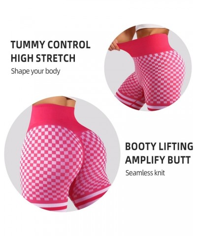 Women's Scrunch Butt Lifting Leggings High Waisted Booty Yoga Pants Seamless Workout Gym Leggings 2lattice_red $11.59 Sets