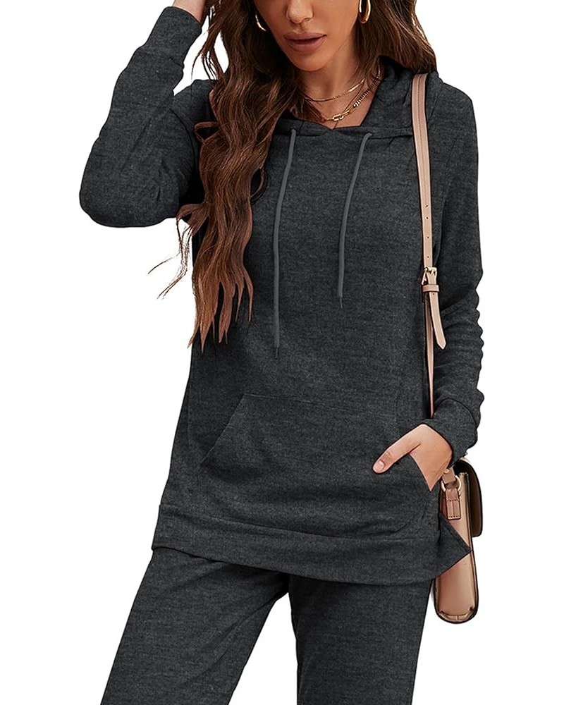 Sweatsuits for Women Set Jogger Set Hoodie Two Piece Lounge Suit Long Sleeve Athletic Outfits Kangaroo Pockets Grey $23.75 Ac...