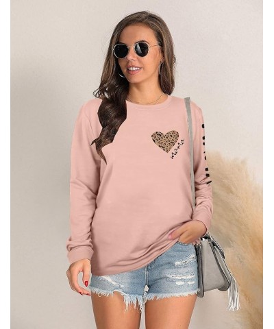 Mama Sweatshirts Women Mom Letter Print Life Blouse Top Fall Leopard Casual Long Sleeve Pullover Tee Pink-1 $14.40 Hoodies & ...