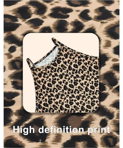 Womens Tank Tops Halter Neck Sleeveless Summer Casual Plain Leopard Cami T Shirts Z-leopard $11.39 Tanks