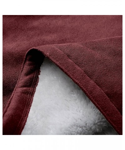 Women's Winter Warm Sherpa Lined Jackets Soft Fuzzy Fleece Long Hoodie Sweatshirt Horn Button Coats for Cold Weather Wine $13...