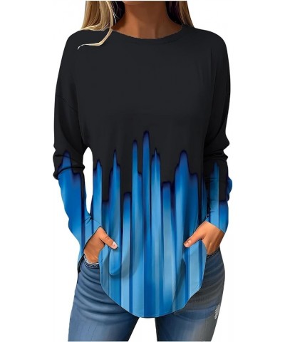 Womens Tops Button Long Sleeve Shirt Oversized Tshirts Cute Blouse Dressy Casual Basic Tees Loose Fit Tunic 3-royal Blue $11....