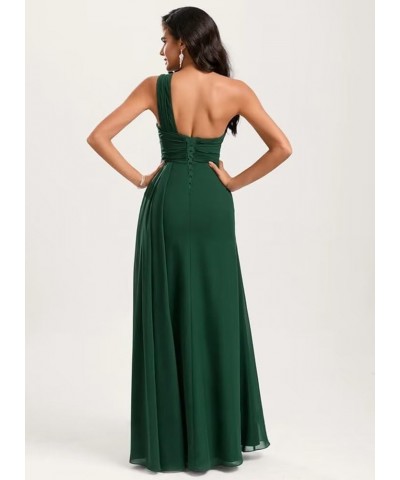 One Shoulder Chiffon Bridesmaid Dresses with Slit Long A Line Pleated Formal Maix Dress for Women 819 Sage Green $37.09 Dresses