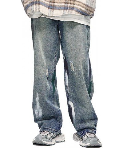 Y2k Denim Cargo Pants Loose Fit Wide Leg Jeans Hip Hop Gothic Streetwear Punk Baggy Cool Jeans Style-2-blue $18.35 Jeans