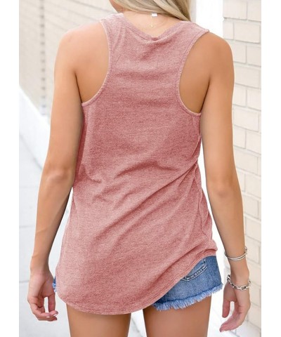 Women's V Neck Sleeveless Tank Tops Workout Yoga Loose Lightweight Flowy Summer Tee Shirts with Pocket Z-pink $9.99 Tanks