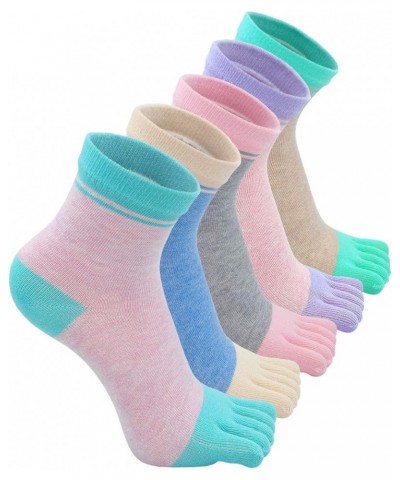 Womens Funny Toe Sock Cotton Five Finger Running Ankle Novelty Socks (Animal cat, US shoe 6-9) 87805 $10.31 Activewear