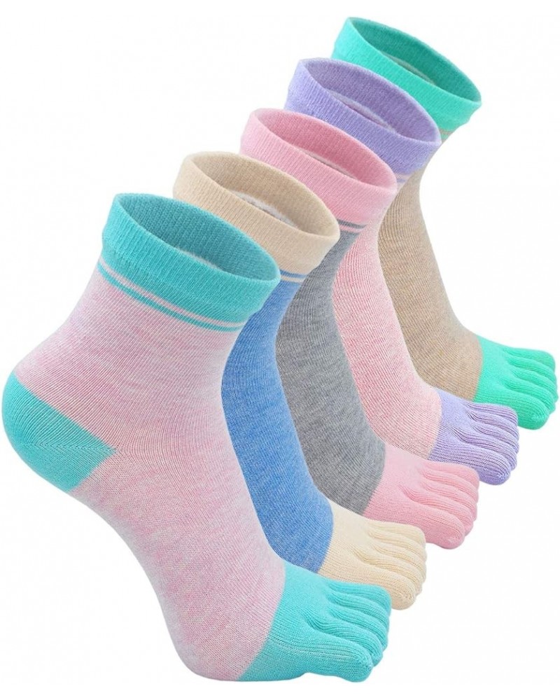 Womens Funny Toe Sock Cotton Five Finger Running Ankle Novelty Socks (Animal cat, US shoe 6-9) 87805 $10.31 Activewear