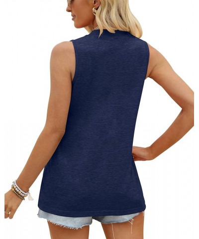 Tank Top for Women Summer V Neck T Shirts Casual Blouses Sleeveless Tunic Tops Loose Fit Navyblue $8.39 Tanks