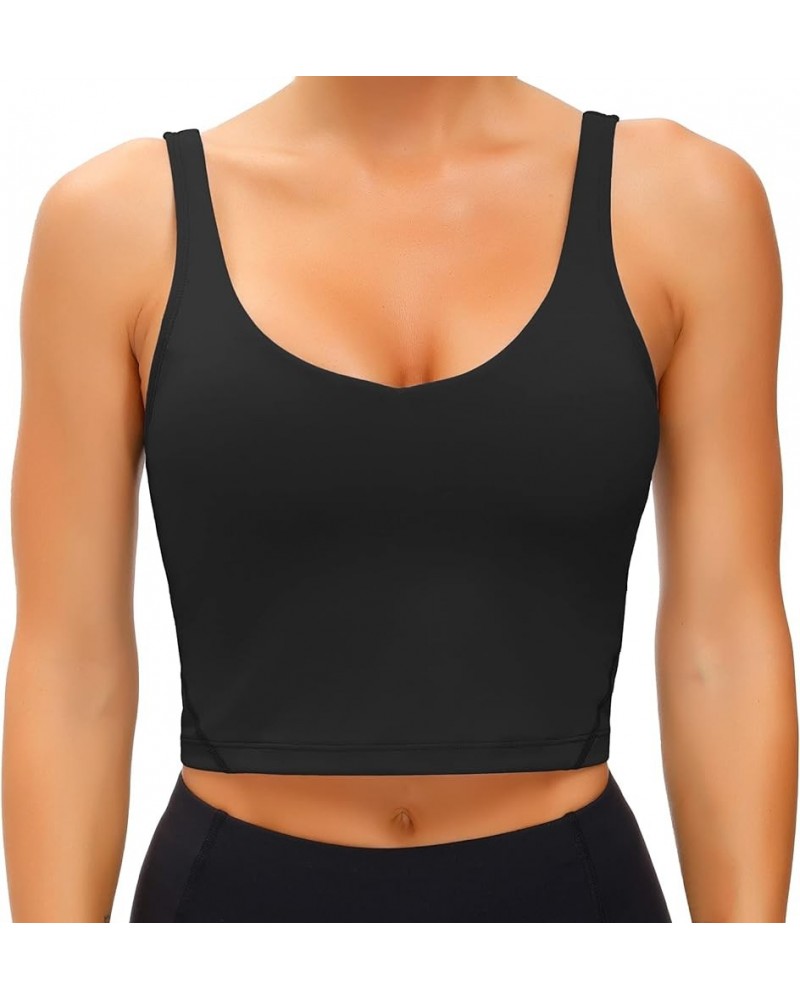 Women's Tank Top Padded Sports Bra Running Workout Yoga Crop Top Black $11.07 Lingerie