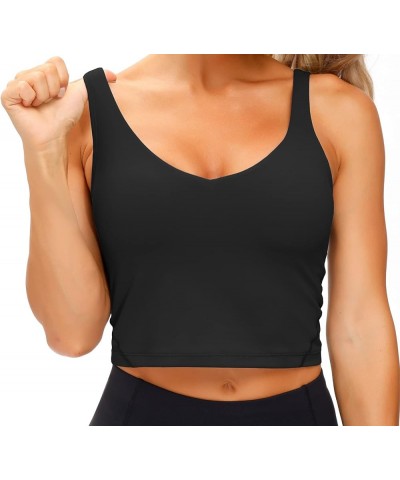 Women's Tank Top Padded Sports Bra Running Workout Yoga Crop Top Black $11.07 Lingerie