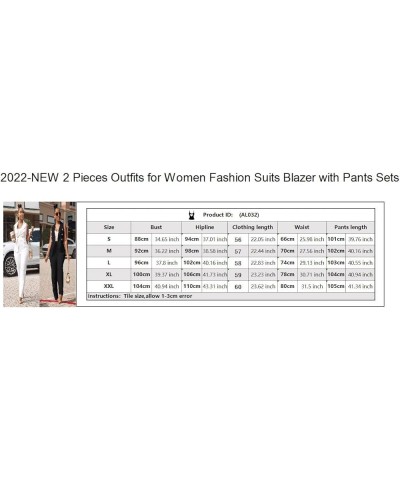 2 Pieces Outfits for Women Sexy Deep V Neck Ruffles Long Sleeve Solid Blazer with Pants Overalls Bodycon Jumpsuits White7 $19...