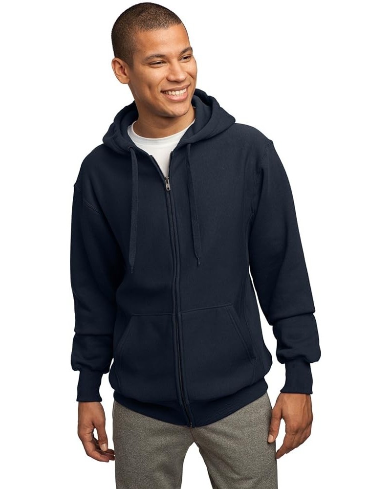 Sport Tek Men's Super Heavyweight Full Zip Hooded True Navy $27.31 Hoodies & Sweatshirts