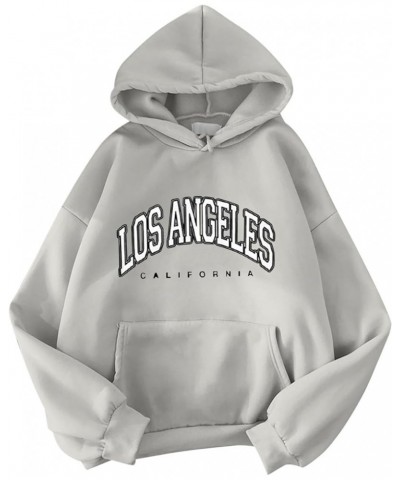 Los Angeles Hoodie for Women Cute Graphic Y2K Oversized Sweatshirt Long Sleeve Hoodie Cotton Pullover Top 2-grey $9.68 Hoodie...