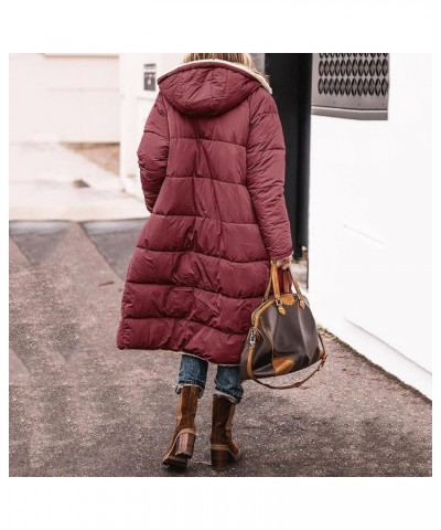 Women's Fleece Hoodie Long Coat 2023 Fashion Casual Zip Up Jacket With Pockets Winter Reversible Warm Outerwear A6-red $27.25...