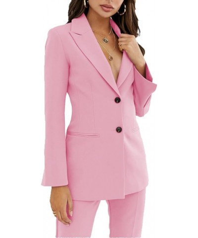 Women's Suits Two Piece Notch Lapel Slim Fit Work Suit Lady Outfit Casual Jacket and Pant Fuchsia $30.08 Suits