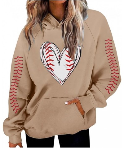 Love Heart Print Mens Hoodies Graphic Loose Fit Baseball Game Day Pullover Sweatshirts Casual Light Cool Trendy Brown $15.75 ...