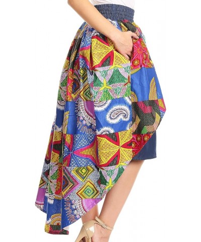 Bahati Hi Low Mermaid African Ankara Dutch Wax Cotton Skirt Colorful Waxmultipaisley1 $19.80 Skirts