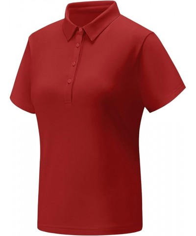 Women's Golf Polo Shirts Lightweight Moisture Wicking Quick Dry Short Sleeve Shirt UPF 50+ Sun Protection T-Shirt Red $8.34 S...