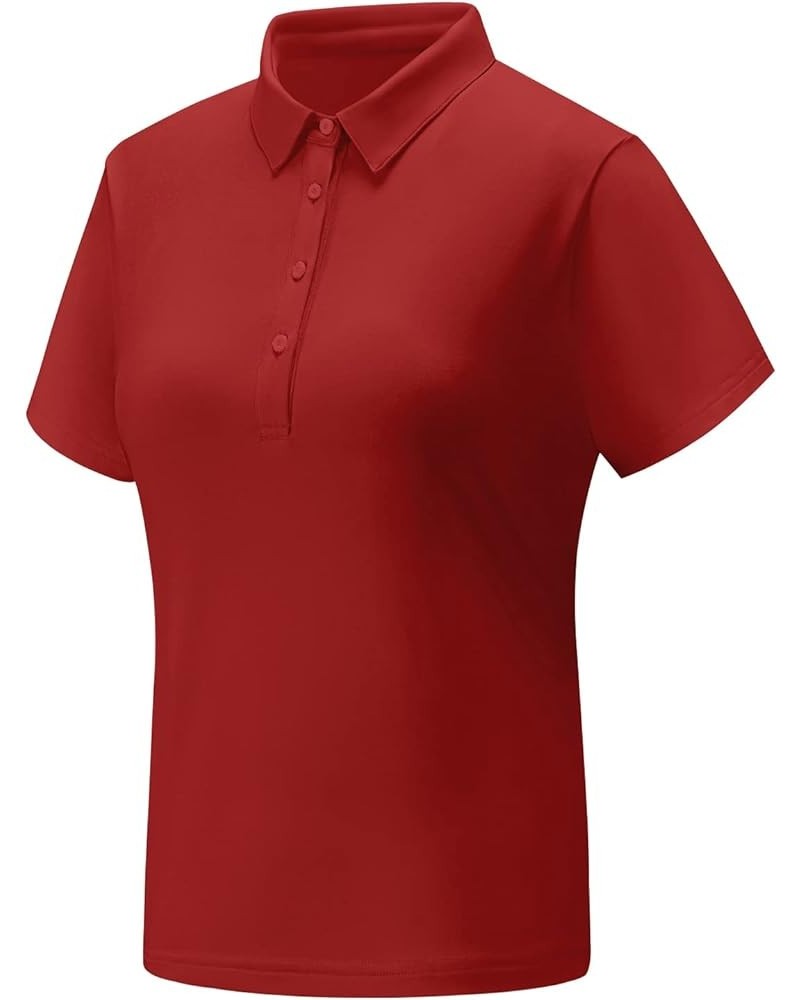 Women's Golf Polo Shirts Lightweight Moisture Wicking Quick Dry Short Sleeve Shirt UPF 50+ Sun Protection T-Shirt Red $8.34 S...