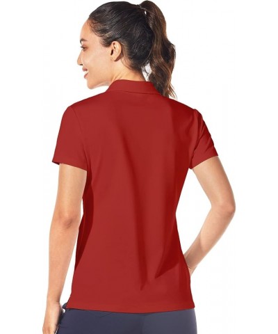 Women's Golf Polo Shirts Lightweight Moisture Wicking Quick Dry Short Sleeve Shirt UPF 50+ Sun Protection T-Shirt Red $8.34 S...