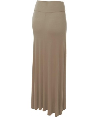 CTC Womens Fold-Over Maxi Skirt - Made in USA Wb670_taupe $8.38 Skirts