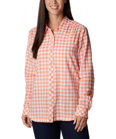 Women's Camp Henry Iii Ls Shirt Coral Reef Gingham $11.14 Blouses