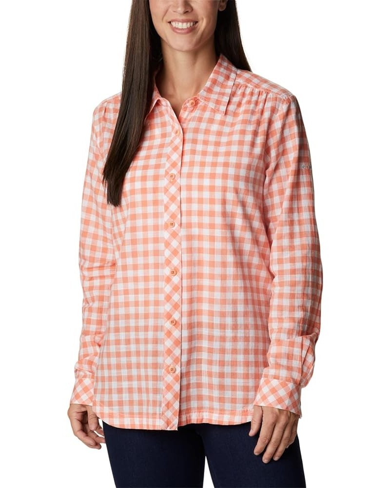 Women's Camp Henry Iii Ls Shirt Coral Reef Gingham $11.14 Blouses