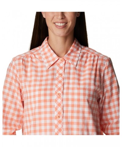 Women's Camp Henry Iii Ls Shirt Coral Reef Gingham $11.14 Blouses