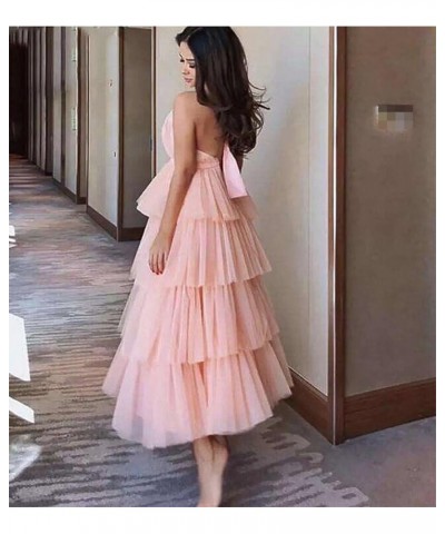 Women‘s Tiered Tulle Prom Dresses Halter Homecoming Dress Evening Party Gowns Gold $33.18 Dresses