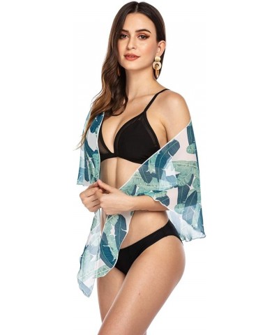 Women's Short Sarongs Beach Wrap Sheer Bikini Wraps Chiffon Cover Ups for Swimwear S-3XL Chiffon-B-Print color Pat9 $6.71 Swi...