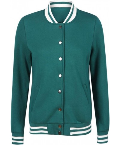 FV RELAY® Women's Baseball Jackets Casual Varsity Velvet Short Coats Outwear Green $20.51 Jackets