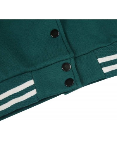 FV RELAY® Women's Baseball Jackets Casual Varsity Velvet Short Coats Outwear Green $20.51 Jackets