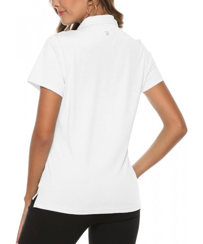 Women's Golf Polo Shirts Lightweight Quick Dry 4 Buttons Short Sleeve Shirts for Tennis White $13.34 Shirts