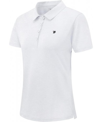 Women's Golf Polo Shirts Lightweight Quick Dry 4 Buttons Short Sleeve Shirts for Tennis White $13.34 Shirts