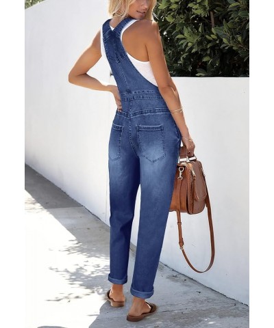 Women's Classic Stretch Adjustable Denim Bib Overalls Ripped Distressed Jeans Pants Jumpsuits 01blue $22.79 Overalls