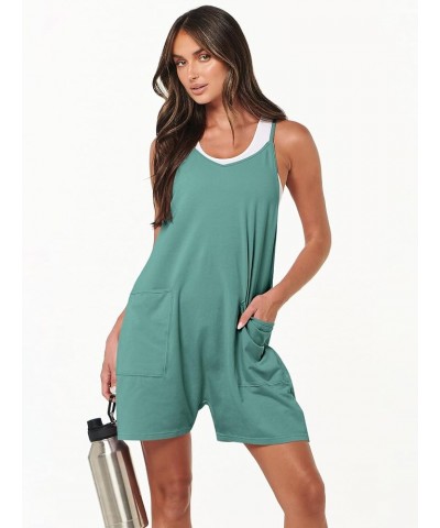 Women's Summer Casual Rompers Sleeveless Loose Spaghetti Strap Short Jumpsuits Overalls Trendy Outfits With Pockets Lake $13....