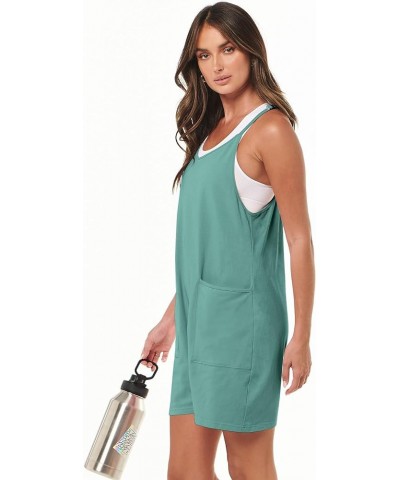 Women's Summer Casual Rompers Sleeveless Loose Spaghetti Strap Short Jumpsuits Overalls Trendy Outfits With Pockets Lake $13....