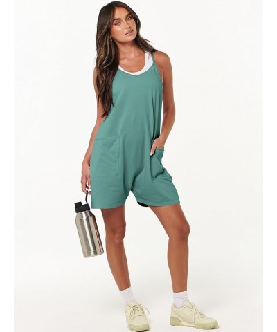 Women's Summer Casual Rompers Sleeveless Loose Spaghetti Strap Short Jumpsuits Overalls Trendy Outfits With Pockets Lake $13....