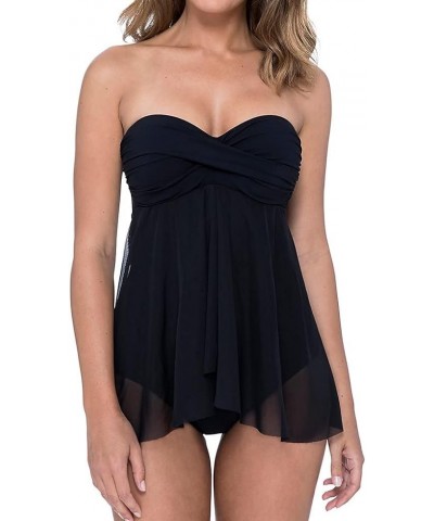 Women's Bandeau Flyaway One Piece Swimsuit Tutti Frutti Black I $40.71 Swimsuits