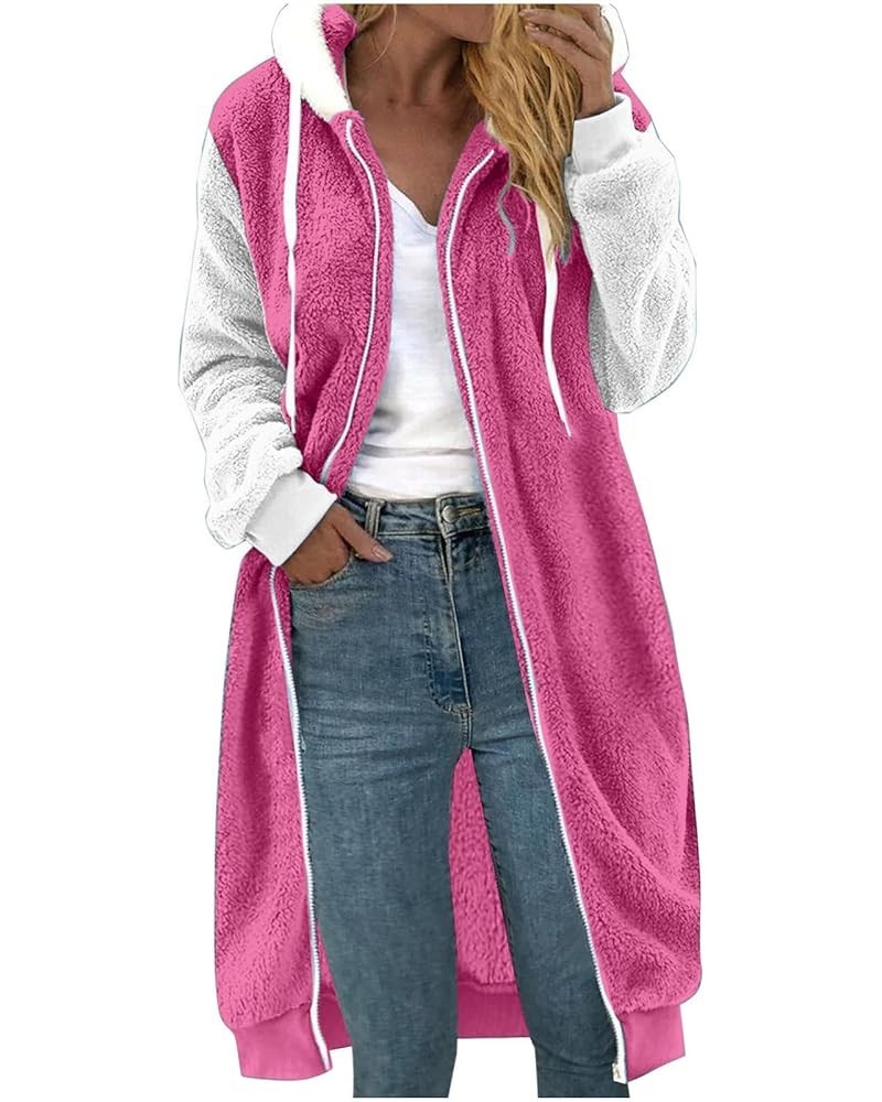 Womens Fuzzy Sherpa Pullover Hoodie Long Zip Up Fleece Jacket Plus Size Tunic Length Hoodies Soft Comfy Sweater Coat 03 Hot P...