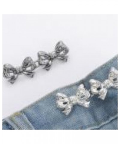 Bow Pants Button Tightener Vintage Elegant Trendy Waist Accessories Jean Buttons for Loose Jeans Bowknot(Black) Gold $3.37 Jeans