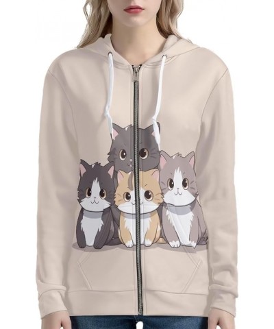 Zip Up Hoodies for Women Long Sleeve Sweaters for Casual Wear XS-5XL Kawaii Cat $16.38 Hoodies & Sweatshirts