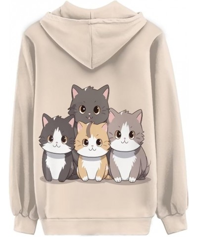 Zip Up Hoodies for Women Long Sleeve Sweaters for Casual Wear XS-5XL Kawaii Cat $16.38 Hoodies & Sweatshirts