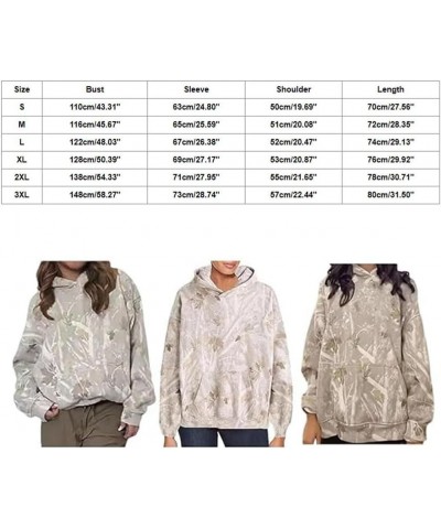 Women's Crewneck Camouflage Maple Leaf Sweatshirt Oversized Cotton Pullover Hoodie with Kangaroo Pocket for Women 05-camo $17...