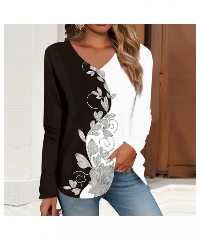 Womens Tops Long Sleeve Shirts V Neck S-3X Fall Fashion 2023 Trendy Tunic Fashion Blouses Western Clothes S62-light Gray $10....