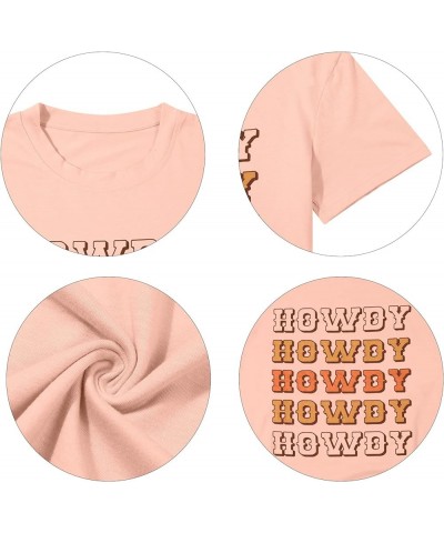 Howdy Cowgirl Shirt Women Western Southern Retro Shirt Cute Country Music Graphic Tees Summer Colorful Shirt Light Pink $13.1...