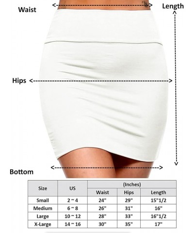 Women's Casual Rayon Stretchy Bodycon Pencil Mini Skirt Ks01-off White $10.25 Skirts