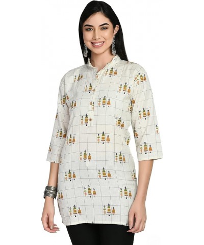 Women Indian Short Kurtis for women White $12.74 Shorts