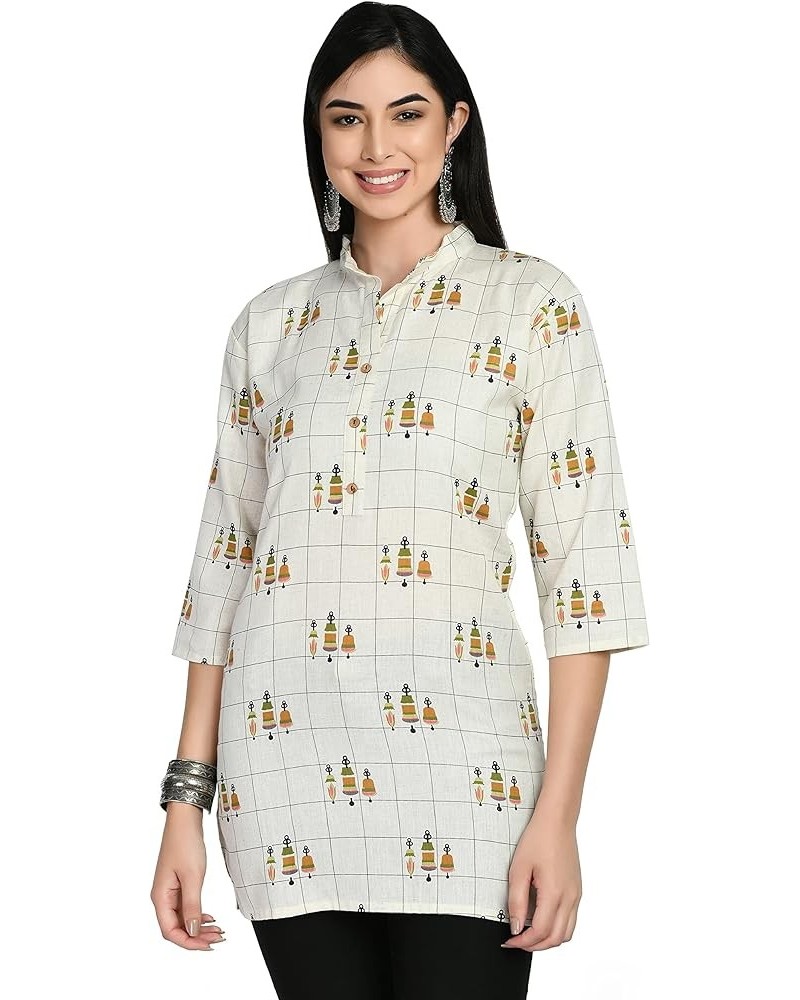 Women Indian Short Kurtis for women White $12.74 Shorts