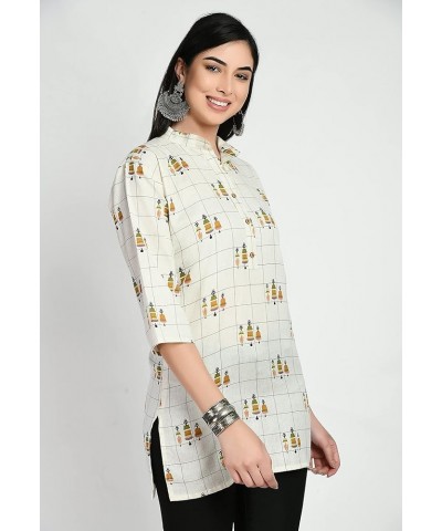 Women Indian Short Kurtis for women White $12.74 Shorts